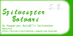 szilveszter bolvari business card